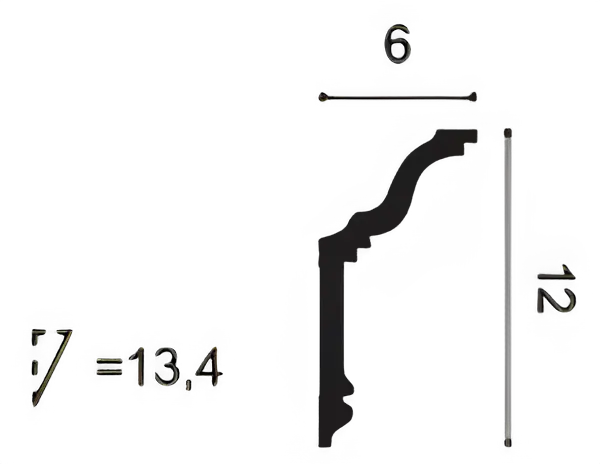 Stuckleiste CX192 in wit | 120 x 60 x 2000 mm