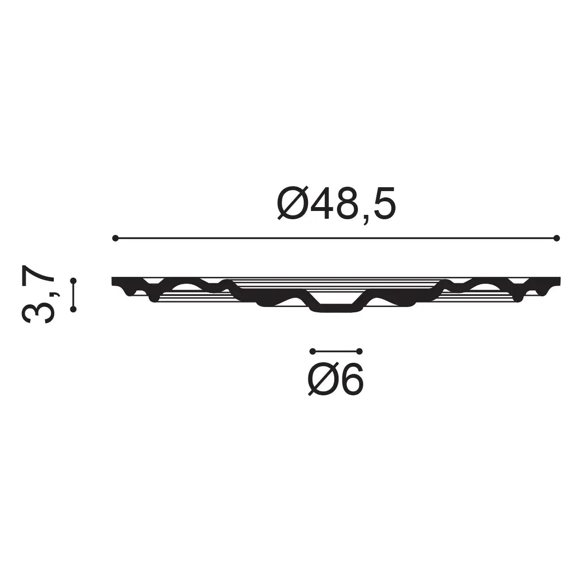 Rosetta | Ø 48,5 cm, Höhe 3,7 cm | Elemento decorativo R09