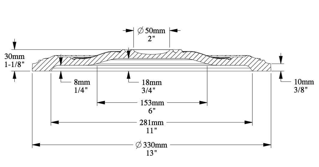 Rosetta | Ø 33 cm, Höhe 3 cm | Elemento decorativo R14