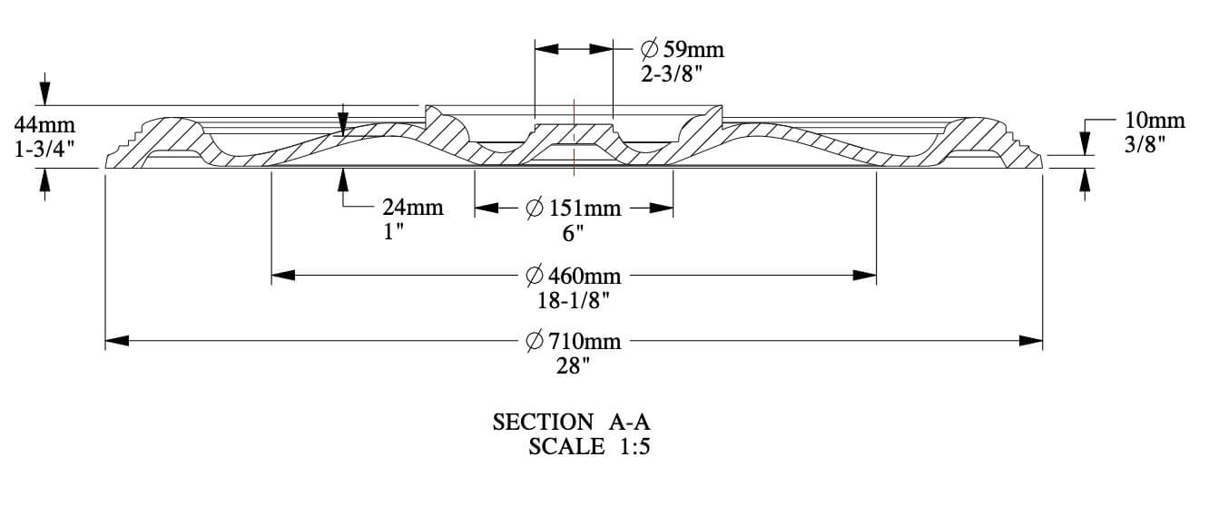 Rosetta | Ø 71 cm, Höhe 4,4 cm | Elemento decorativo R23