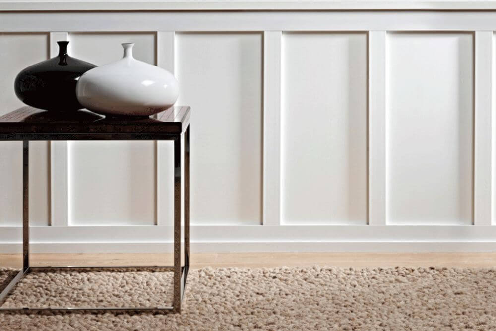 Baseboard SX162 in white | 10 x 40 x 2000 mm