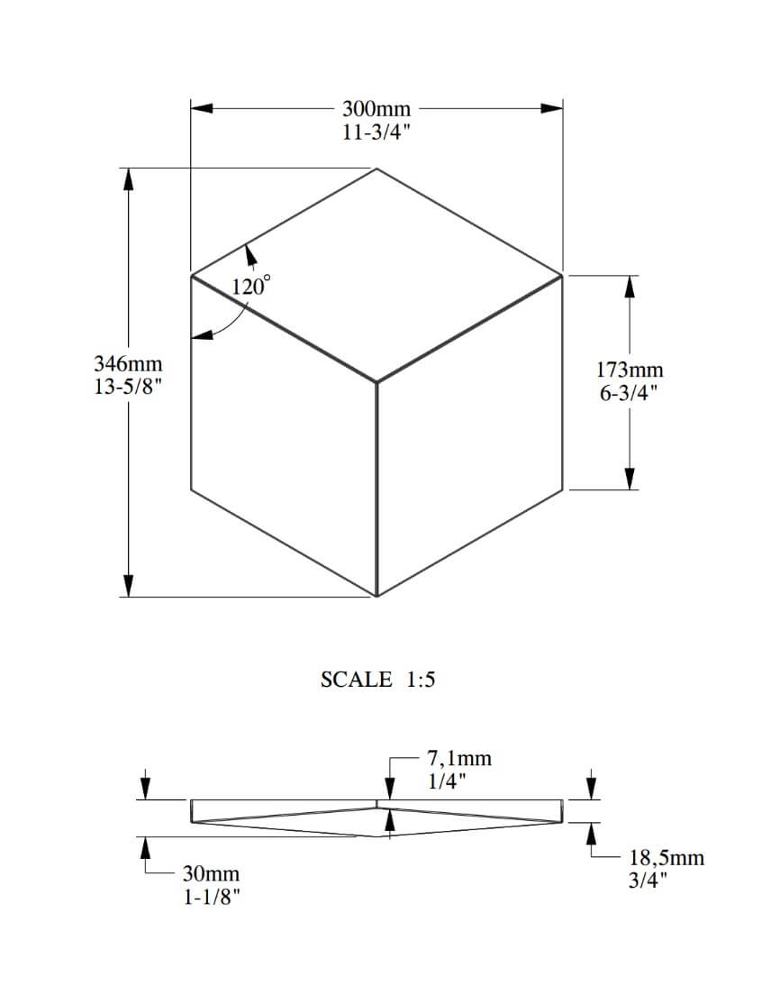 3D Paneel | 346 x 30 x 300 mm | W105 ROMBUS