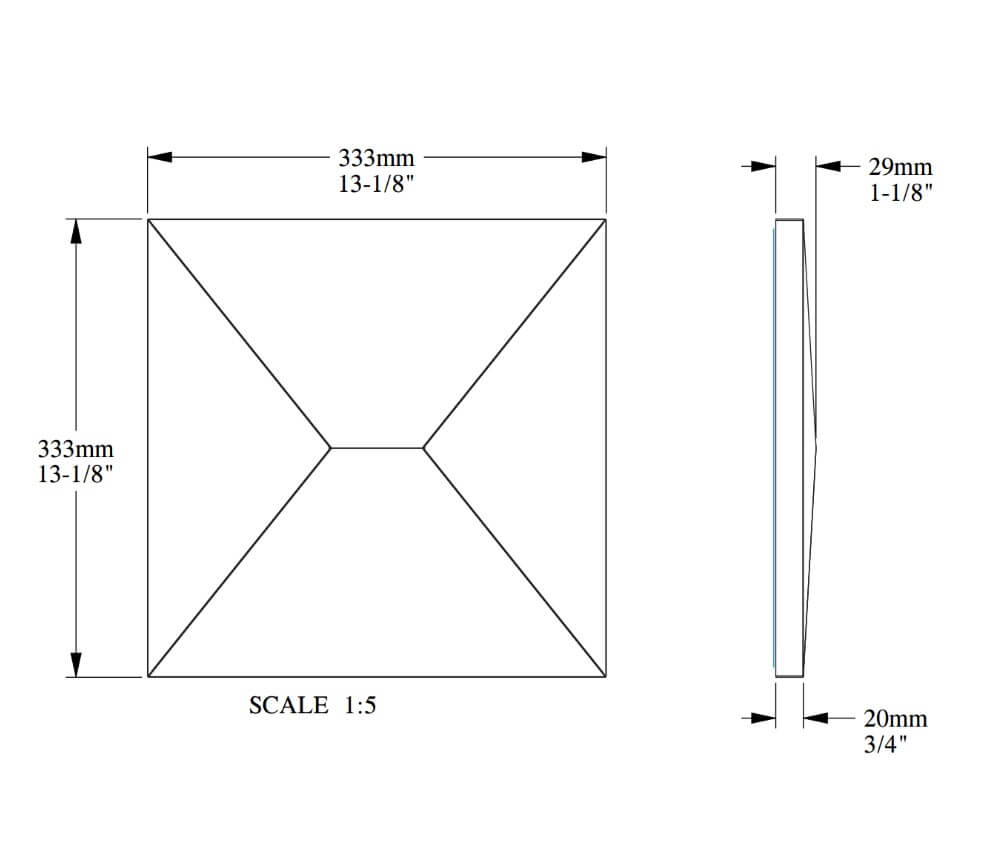 3D Paneel | 333 x 29 x 333 mm | W106 ENVELOP