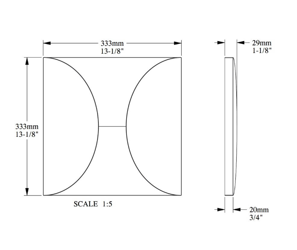 3D Paneel | 333 x 29 x 333 mm | W107 CIRCLE