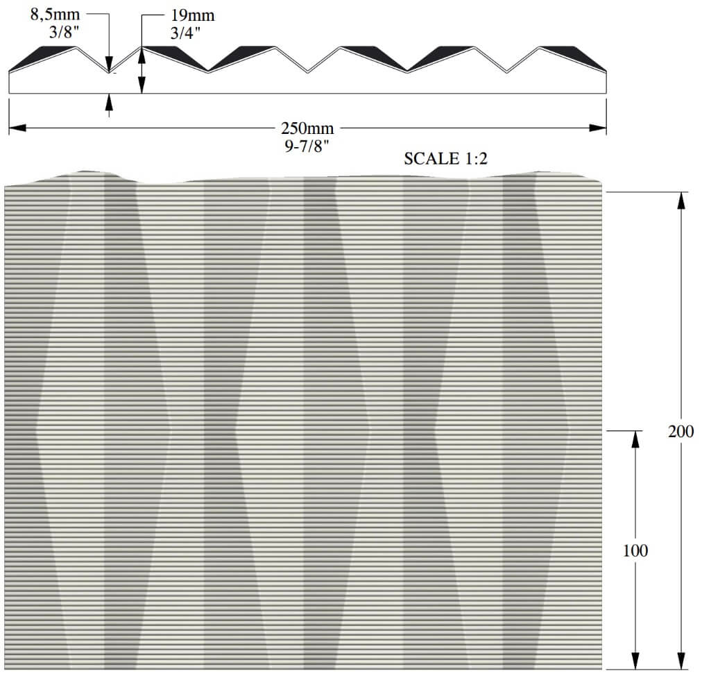 3D Paneel  | 19 x 250 x 2000 mm | W112 RIDGE