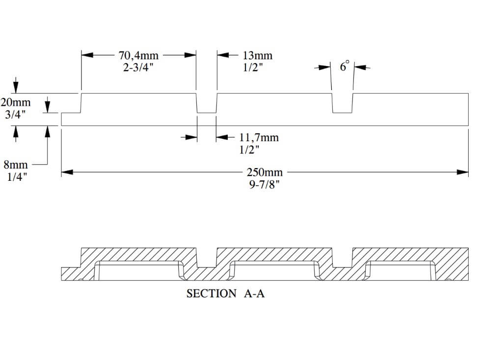 Flexibles 3D Paneel  | 20 x 250 x 2000 mm | W116F BAR XL