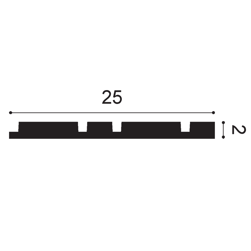 3D Paneel  | 250 x 20 x 2000 mm | W119 BAR MIX